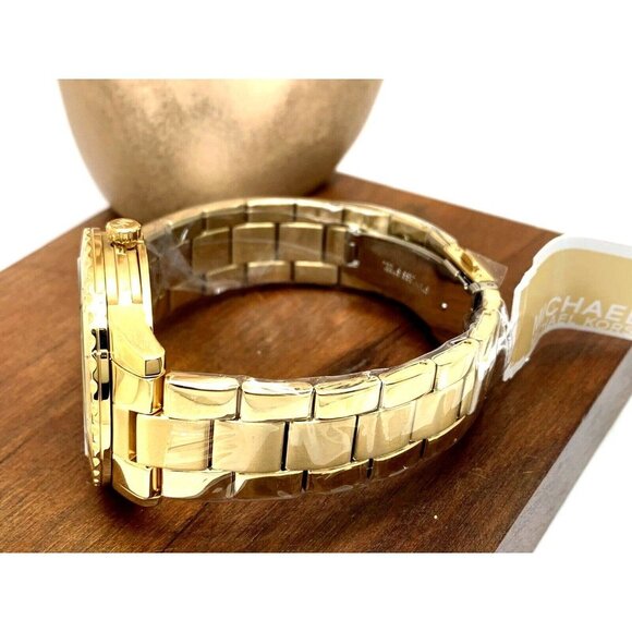 Michael Kors Women's Watch MK6911 Runway Gemmed Quartz 40mm Gold Stainless Steel - Picture 10 of 15